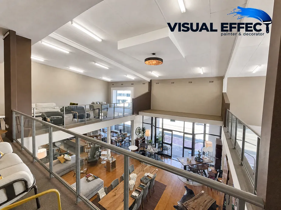 Two-level commercial showroom in Perth painted by Visual Effect